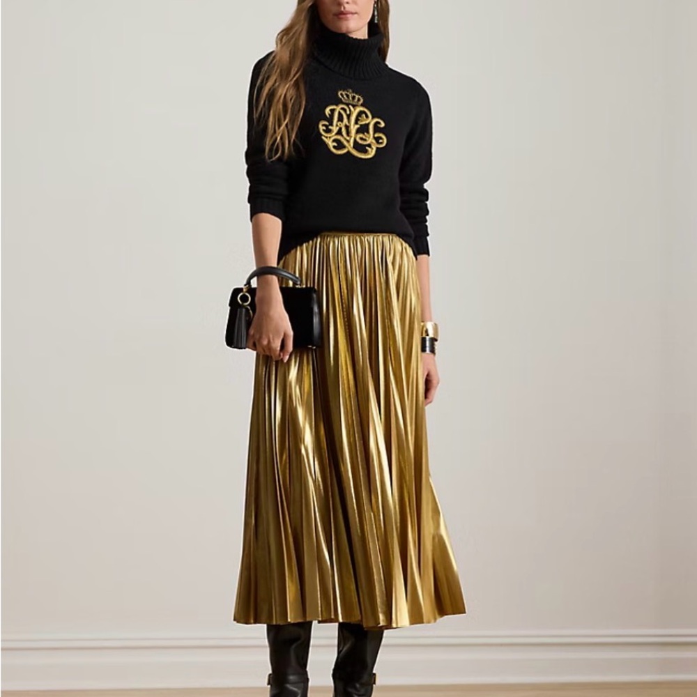 Ralph Lauren Gold A-Line Skirt